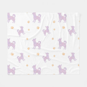 Minimal lavender chihuahua Silhouette blanket