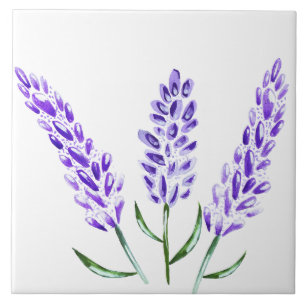 Minimal Lavender Floral Botanical Farmhouse Tile