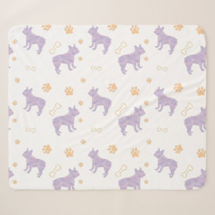 Minimal Lavender French Bulldog Silhouette Blanket