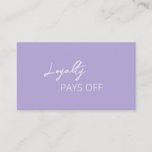 Minimal Lavender Modern Loyalty Card (Front)