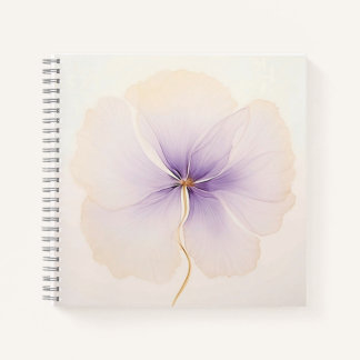 Minimal Lavender Watercolor Flower Spiral Notebook