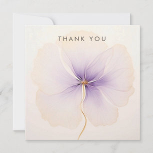 Minimal Lavender Watercolor Flower Thank You Card