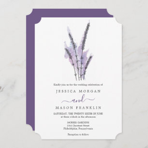 Minimal Lavender Wedding Invitation Card