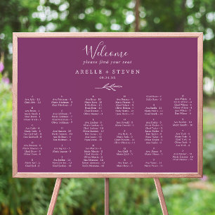 Minimal Leaf Berry Alphabetical Seating Chart