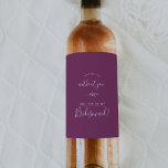 Minimal Leaf | Berry Purple Bridesmaid Proposal Wine Label<br><div class="desc">This minimal leaf berry purple bridesmaid proposal wine label is perfect for a boho wedding. The design features a simple greenery leaf silhouette in a romantic summer violet colour with minimalist bohemian garden style.</div>