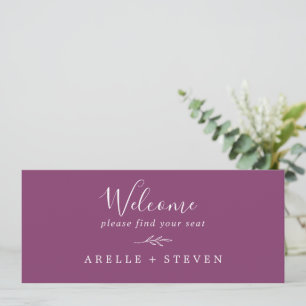Minimal Leaf Berry Purple Seating Chart Header