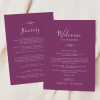 Minimal Leaf | Berry Welcome Letter & Itinerary