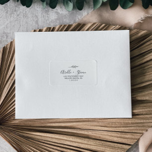 Minimal Leaf   Black and White Address Labels