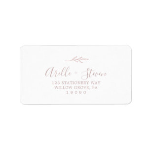 Minimal Leaf   Blush Pink Address Labels