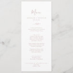 Minimal Leaf | Blush Pink Wedding Dinner Menu<br><div class="desc">This minimal leaf blush pink wedding dinner menu card is perfect for an elegant wedding. The design features a simple greenery silhouette in light blush pink with classic minimalist style. This menu can be used for a wedding reception,  rehearsal dinner,  or any event.</div>