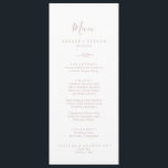 Minimal Leaf | Blush Pink Wedding Dinner Menu<br><div class="desc">This minimal leaf blush pink wedding dinner menu card is perfect for an elegant wedding. The design features a simple greenery silhouette in light blush pink with classic minimalist style. This menu can be used for a wedding reception,  rehearsal dinner,  or any event.</div>