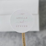 Minimal Leaf | Blush Pink Wedding Envelope Seals<br><div class="desc">These minimal leaf blush pink wedding envelope seals are perfect for a boho wedding. The design features a simple greenery silhouette in light blush pink with classic minimalist style. Personalise the label with the names of the couple.</div>