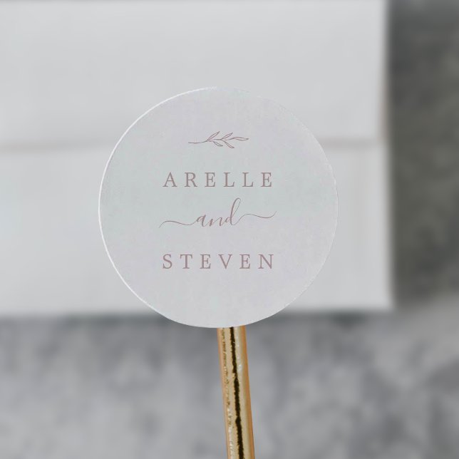 Minimal Leaf | Blush Pink Wedding Envelope Seals (Creator Uploaded)