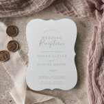 Minimal Leaf | Blush Pink Wedding Reception Invitation<br><div class="desc">This minimal leaf blush pink wedding reception invitation is perfect for an elegant post elopement party. The design features a simple greenery silhouette in light blush pink with classic minimalist style. RSVP cards are sold separately,  or you can add RSVP info to the back of the card.</div>