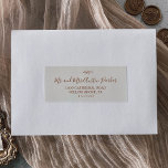 Minimal Leaf | Boho Cream Guest Address Labels<br><div class="desc">These minimal leaf boho cream guest address labels are perfect for a boho wedding. The design features a simple greenery leaf silhouette in earthy burnt orange on a cream background with minimalist desert bohemian style. Customise each label with the name and address of your guests. 21 labels per sheet. Add...</div>