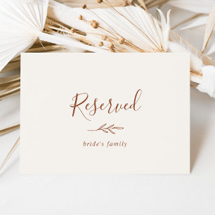 Minimal Leaf   Boho Cream Reserved Sign