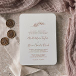 Minimal Leaf | Boho Cream Traditional Wedding Invitation<br><div class="desc">This minimal leaf boho cream traditional wedding invitation is perfect for a boho wedding. The design features a simple greenery leaf silhouette in earthy burnt orange on a cream background with minimalist desert bohemian style.</div>