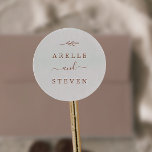Minimal Leaf | Boho Cream Wedding Envelope Seals<br><div class="desc">These minimal leaf boho cream wedding envelope seals are perfect for a boho wedding. The design features a simple greenery leaf silhouette in earthy burnt orange on a cream background with minimalist desert bohemian style. Personalise the label with the names of the couple.</div>