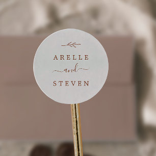 Minimal Leaf   Boho Cream Wedding Envelope Seals