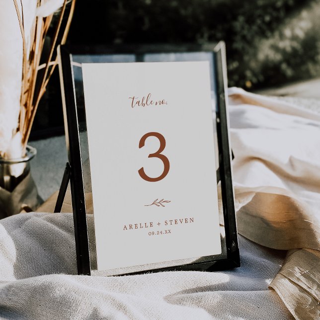 Minimal Leaf | Boho Cream Wedding Table Number (Creator Uploaded)