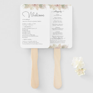 Minimal Leaf Boho Floral Wedding Hand Fan