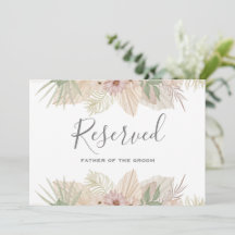 Minimal Leaf Boho Floral Wedding reserved sign