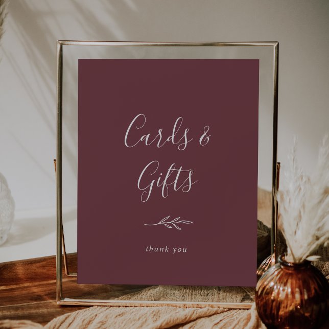 Minimal Leaf | Burgundy Cards and Gifts Poster (Creator Uploaded)