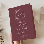 Minimal Leaf | Burgundy Folded Wedding Programme<br><div class="desc">This minimal leaf burgundy folded wedding program is perfect for a boho wedding. The bohemian design features a simple greenery silhouette in a dark red wine colour with classic minimalist boho style.</div>