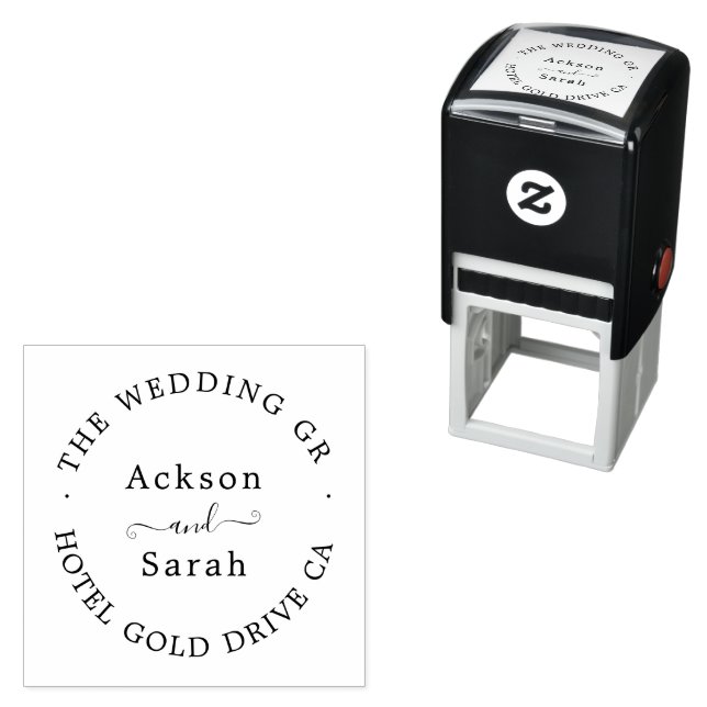 Minimal Leaf Circular Address Self-inking Stamp (In Situ)