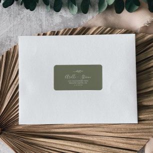 Minimal Leaf   Dark Green Address Labels