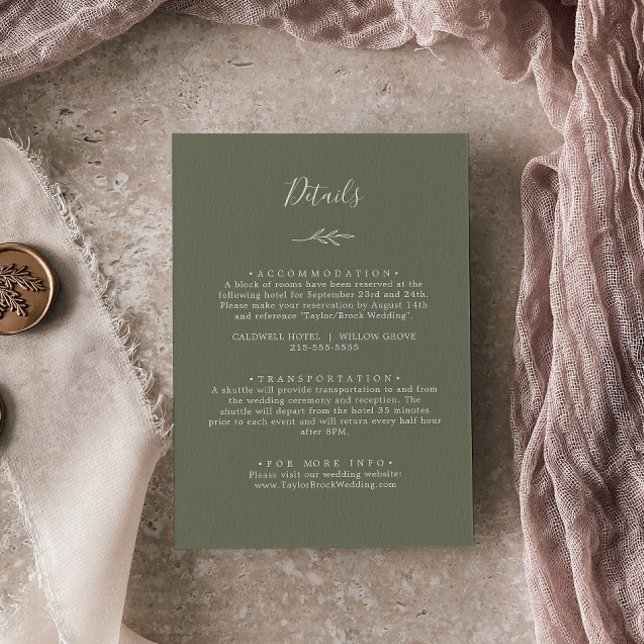 Minimal Leaf | Dark Green Details Enclosure Card (Creator Uploaded)