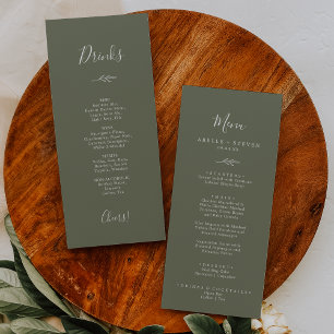 Minimal Leaf   Dark Green Dinner and Drinks Menu