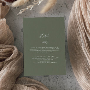 Minimal Leaf   Dark Green Hotel Enclosure Card