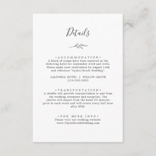 Minimal Leaf   Dark Grey Details Enclosure Card