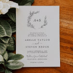 Minimal Leaf | Dark Grey Formal Monogram Wedding Invitation<br><div class="desc">This minimal leaf dark grey formal monogram wedding invitation is perfect for an elegant wedding. The design features a simple greenery silhouette in charcoal grey with classic minimalist style. Personalise with the first initials of the bride and groom.</div>