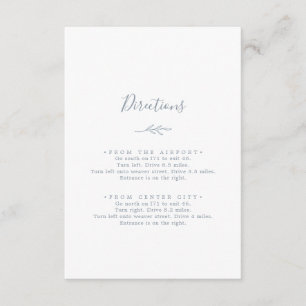 Minimal Leaf Dusty Blue Directions Enclosure Card