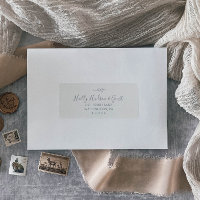 Minimal Leaf | Dusty Blue Guest Address Labels