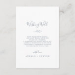 Minimal Leaf Dusty Blue Wedding Wishing Well Card<br><div class="desc">This minimal leaf dusty blue wedding wishing well card is perfect for an elegant wedding. The design features a simple greenery silhouette in light slate blue with classic minimalist style. Personalise this invitation enclosure card with your names,  and a short wishing well poem.</div>