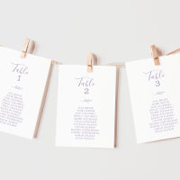 Minimal Leaf Dusty Purple Hanging Seating Chart
