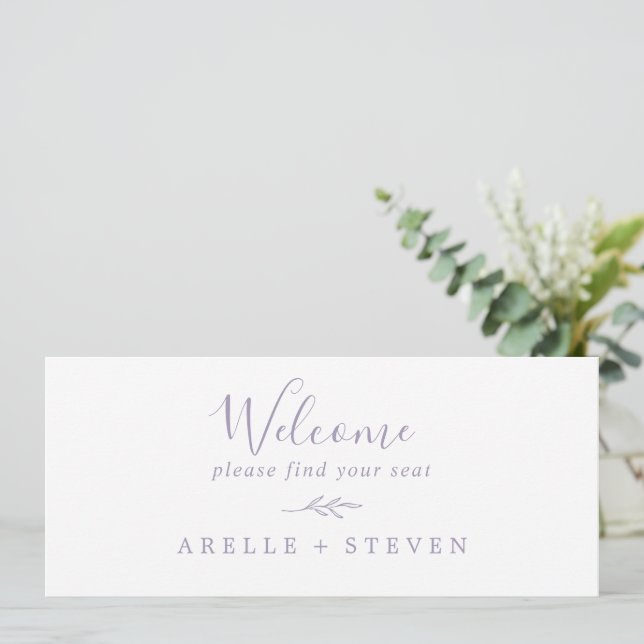 Minimal Leaf | Dusty Purple Seating Chart Header (Standing Front)