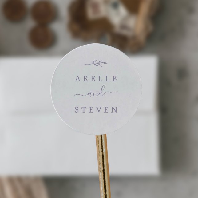 Minimal Leaf | Dusty Purple Wedding Envelope Seals (Creator Uploaded)