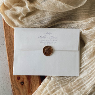 Minimal Leaf   Dusty Purple Wedding Invitation Envelope