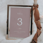 Minimal Leaf | Dusty Rose Wedding Table Number<br><div class="desc">This minimal leaf dusty rose wedding table number is perfect for a boho wedding. The romantic design features a simple greenery silhouette in solid blush pink mauve with classic minimalist boho style. The card prints on the front and back (double-sided). Items are printed exactly as they appear on your screen...</div>