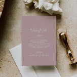 Minimal Leaf | Dusty Rose Wedding Wishing Well Enclosure Card<br><div class="desc">This minimal leaf dusty rose wedding wishing well enclosure card is perfect for a boho wedding. The romantic design features a simple greenery silhouette in solid blush pink mauve with classic minimalist boho style. Personalise this invitation enclosure card with your names,  and a short wishing well poem.</div>