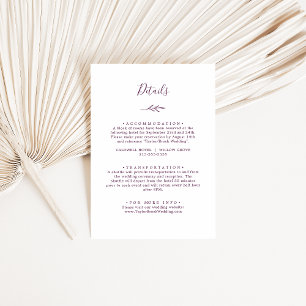 Minimal Leaf   Eggplant Details Enclosure Card