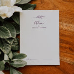 Minimal Leaf | Eggplant Wedding Advice Card<br><div class="desc">This minimal leaf eggplant wedding advice card is perfect for a boho wedding and can be used for any event. The design features a simple greenery leaf silhouette in a romantic dark purple colour with minimalist bohemian garden style. These advice cards can be used as a guestbook alternative for a...</div>