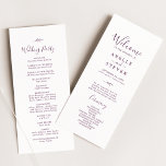 Minimal Leaf | Eggplant Wedding Program Programme<br><div class="desc">This minimal leaf eggplant wedding program is perfect for a boho wedding. The design features a simple greenery leaf silhouette in a romantic dark purple colour with minimalist bohemian garden style. Include the name of the couple, the wedding date and location, thank you message, order of service, wedding party and...</div>