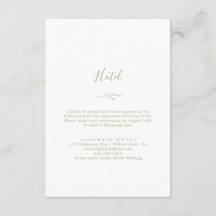 Minimal Leaf   Gold Hotel Enclosure Card