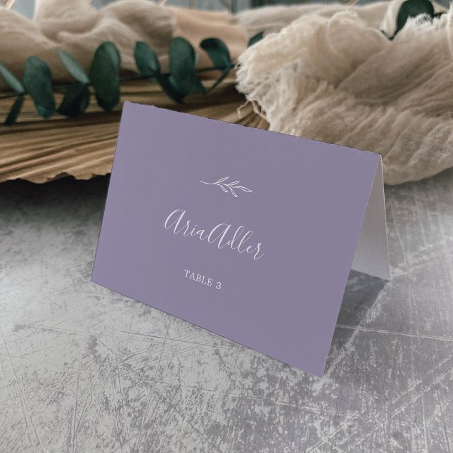 Minimal Leaf | Lavender Guest Name Place Cards (Creator Uploaded)