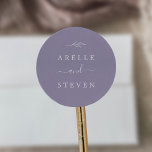 Minimal Leaf | Lavender Wedding Envelope Seals<br><div class="desc">These minimal leaf lavender wedding envelope seals are perfect for a boho wedding. The design features a simple greenery leaf silhouette in pastel lilac purple with minimalist bohemian garden style. Personalise the label with the names of the couple.</div>